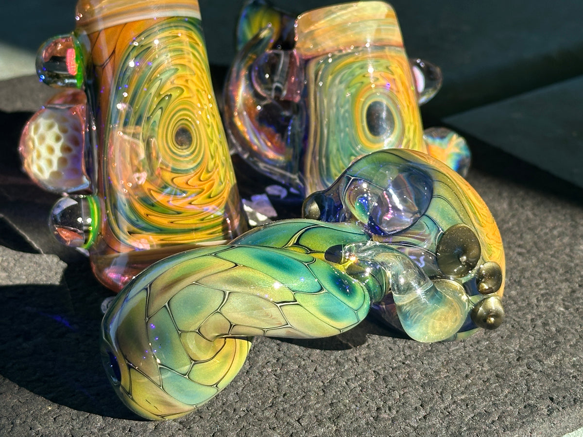 Fumed fish scale twisty spoon with wig was cap
