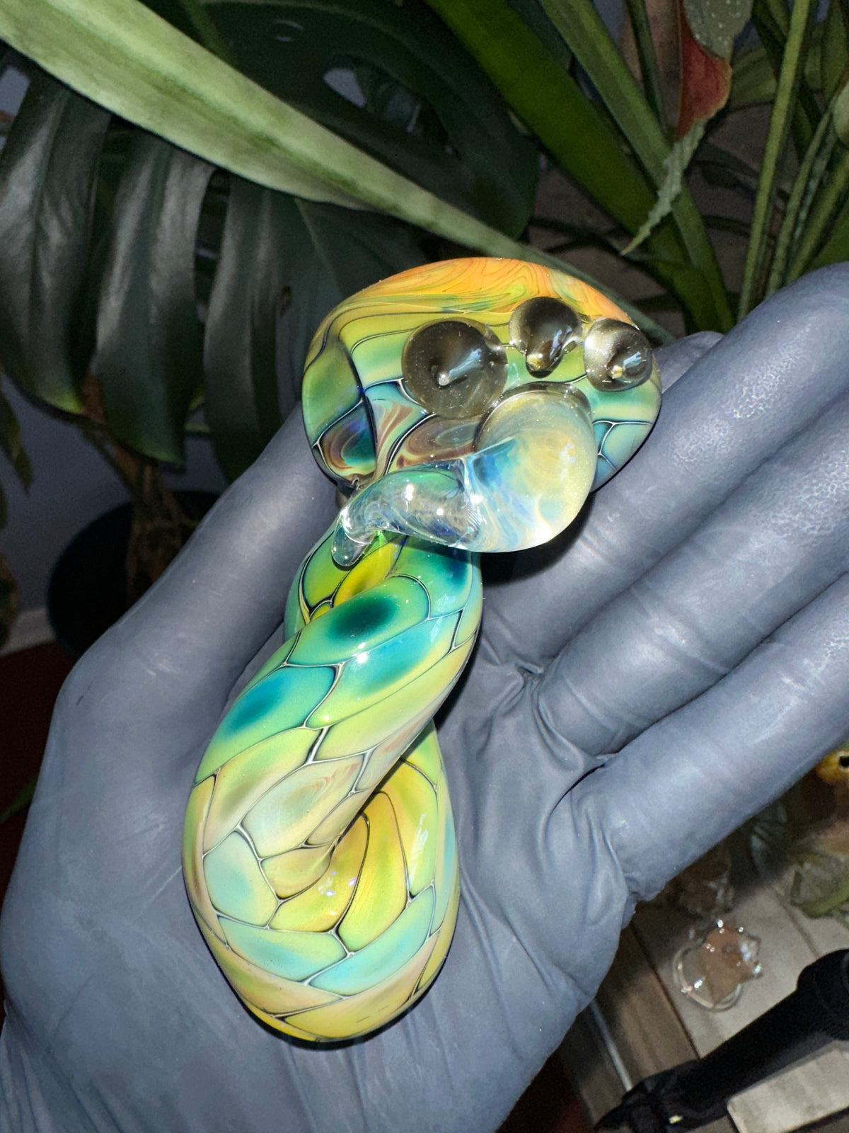 Fumed fish scale twisty spoon with wig was cap