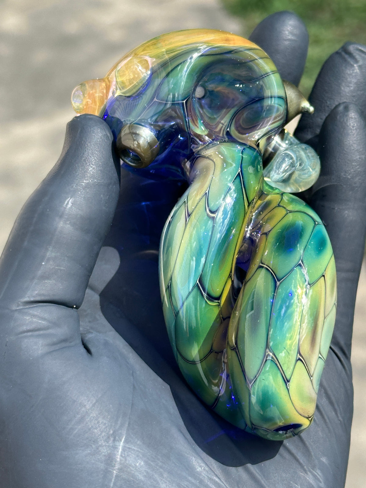 Fumed fish scale twisty spoon with wig was cap