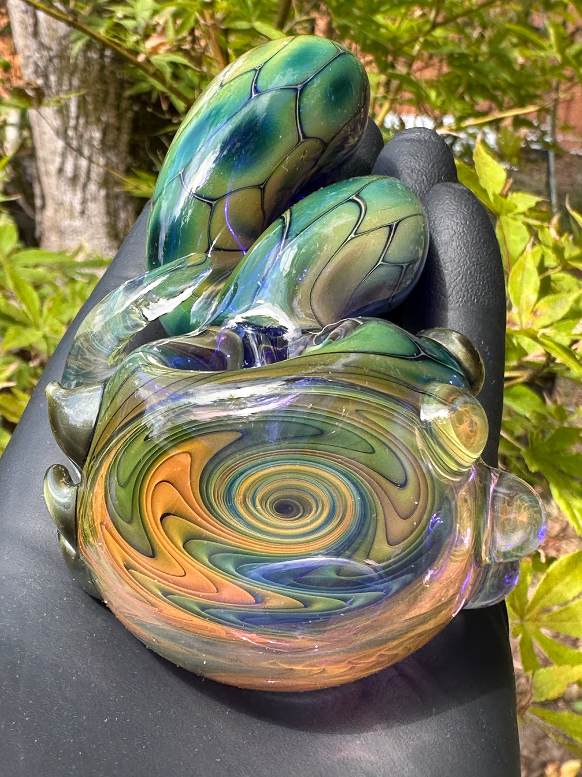 Fumed fish scale twisty spoon with wig was cap