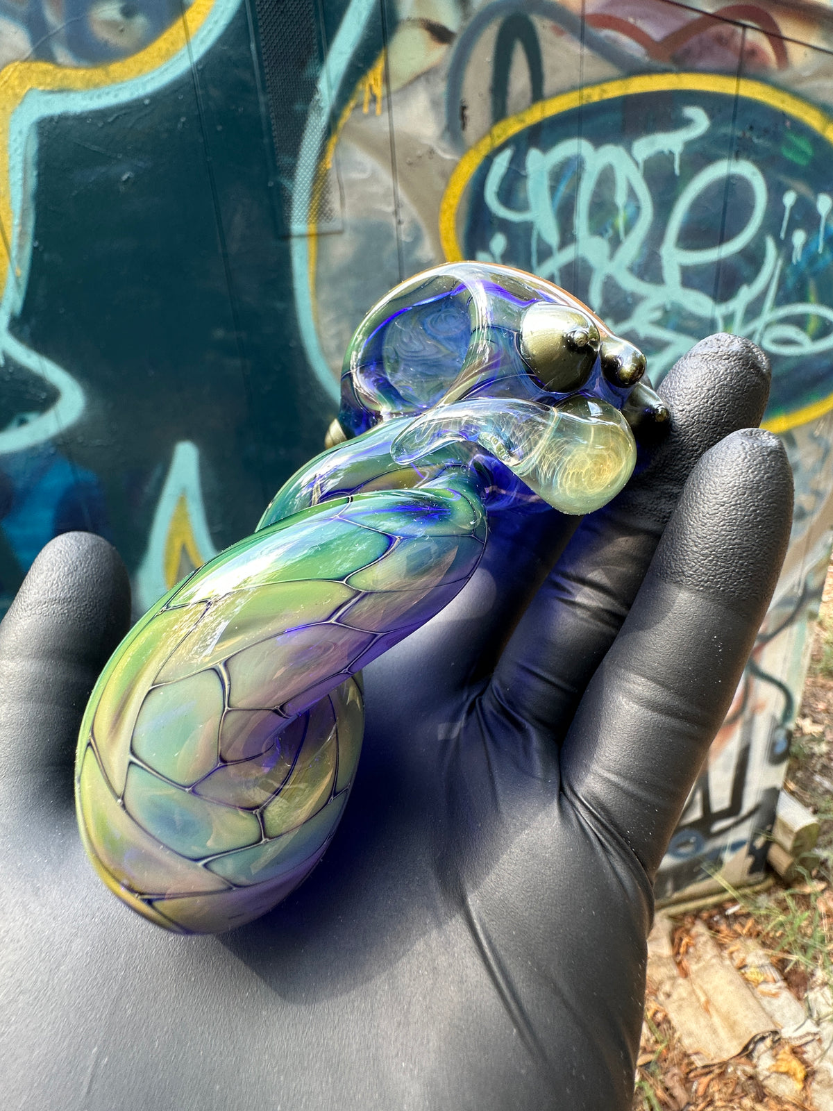 Fumed fish scale twisty spoon with wig was cap