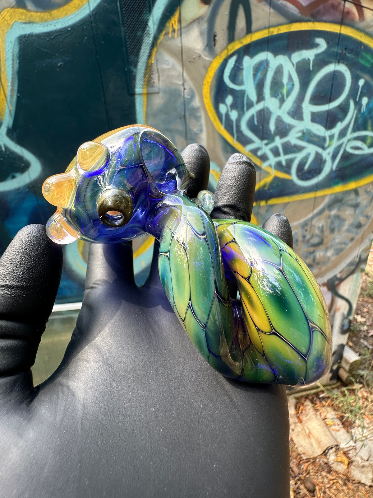 Fumed fish scale twisty spoon with wig was cap