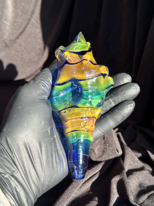 Blown Glass Conch Shell Sculpture