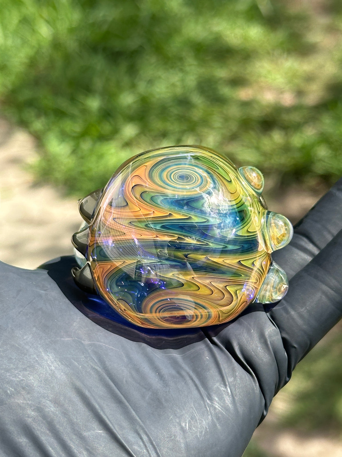 Fumed fish scale twisty spoon with wig was cap