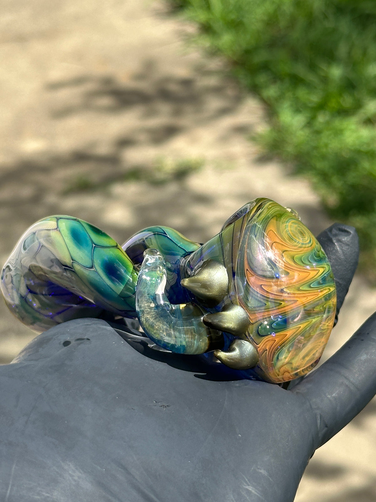Fumed fish scale twisty spoon with wig was cap