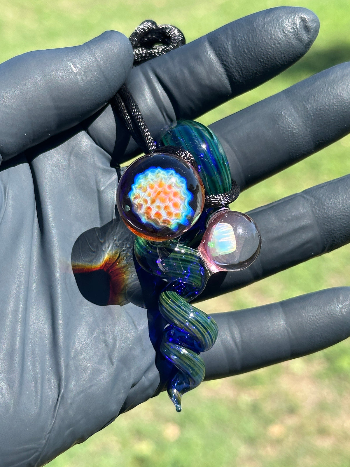 Twisty Fume Fish Scale Pendant