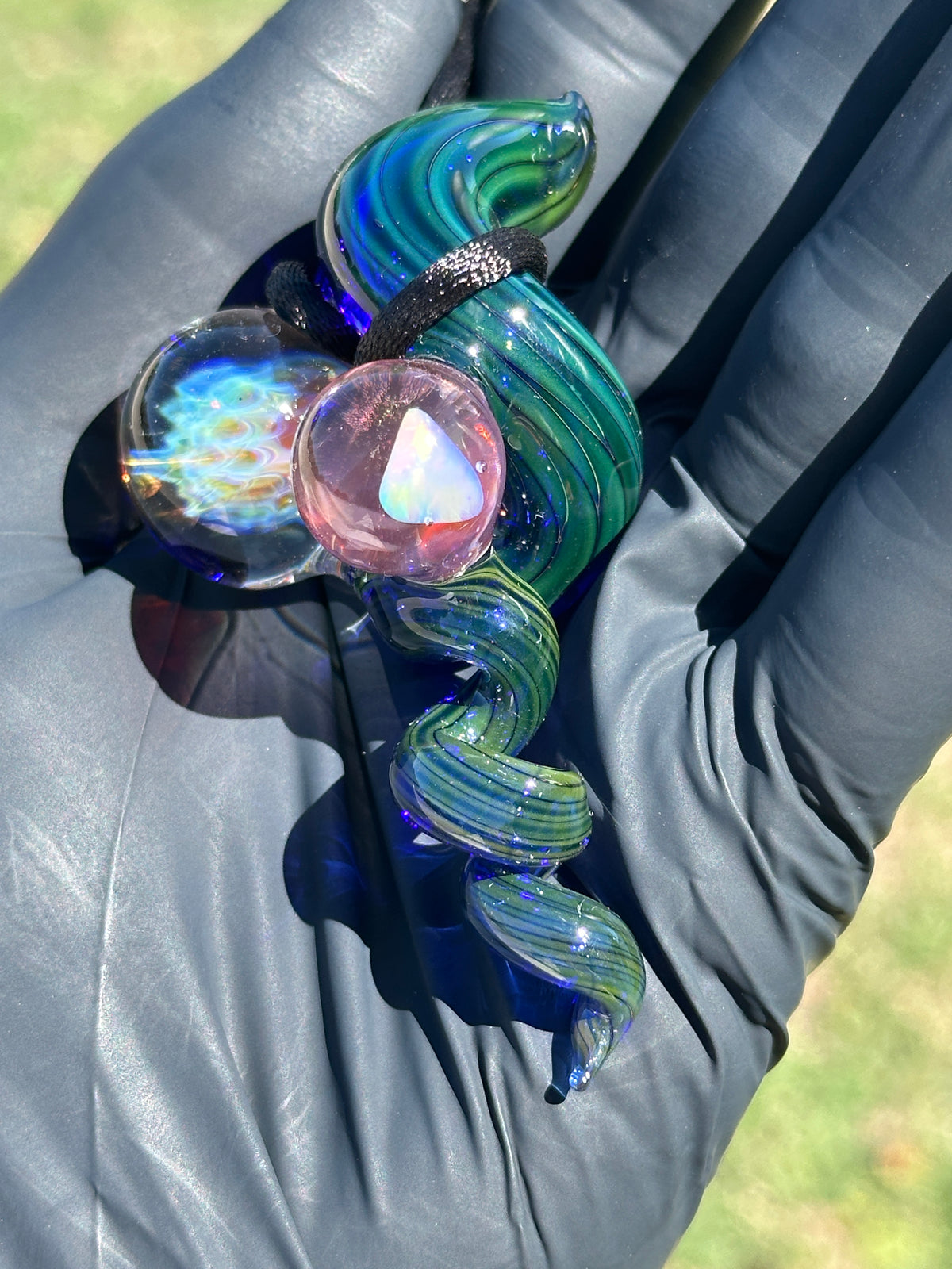Twisty Fume Fish Scale Pendant