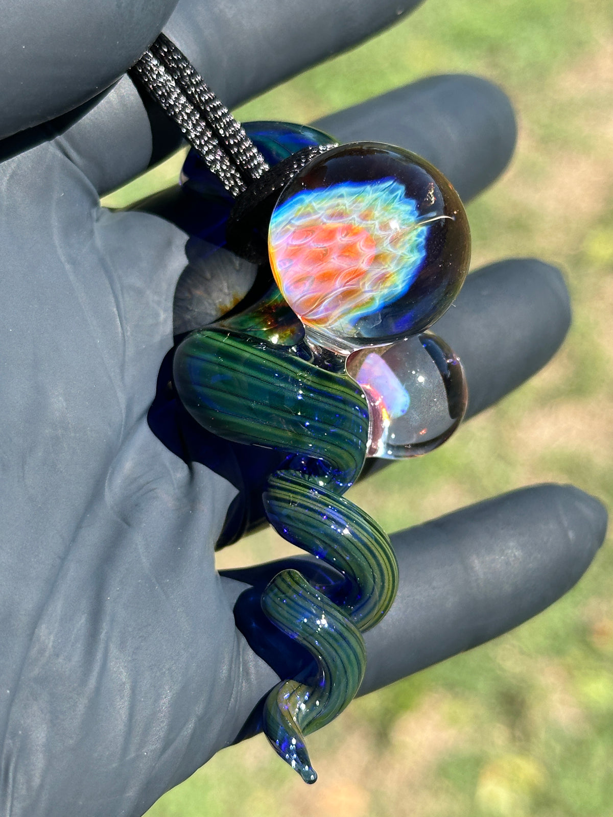 Twisty Fume Fish Scale Pendant