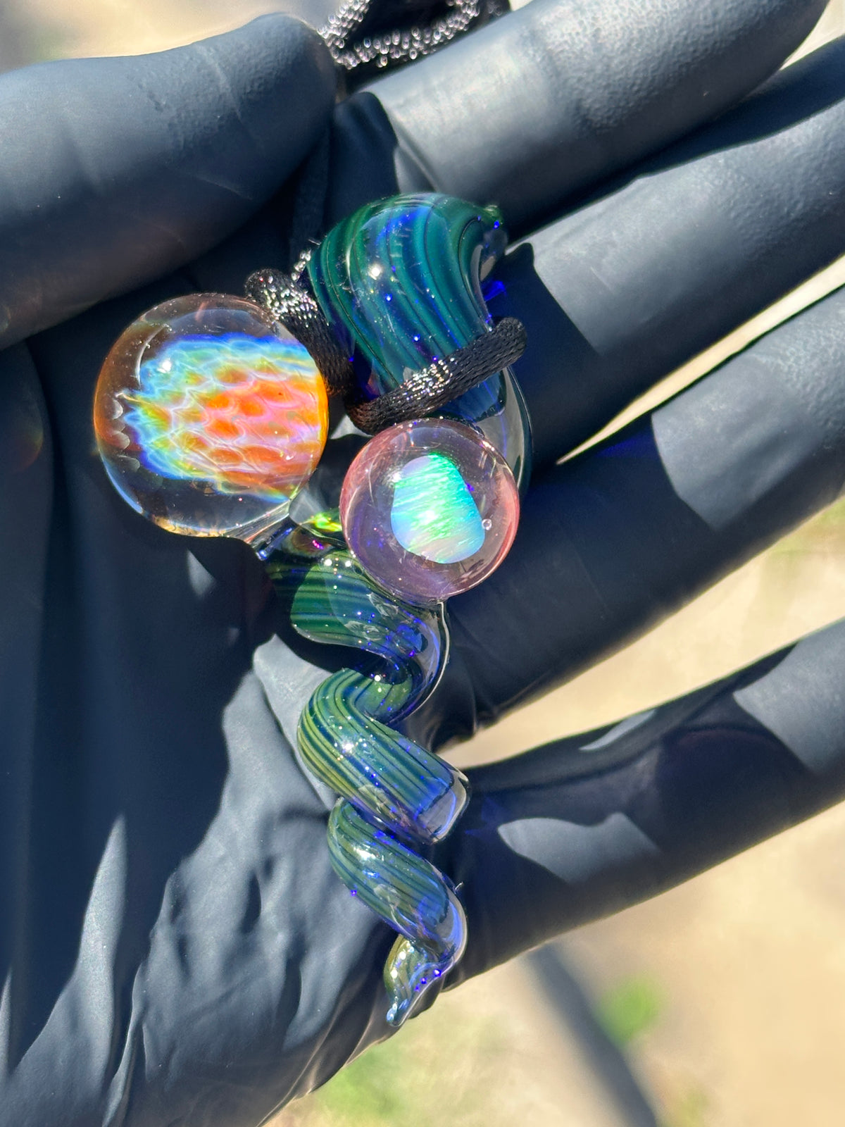 Twisty Fume Fish Scale Pendant