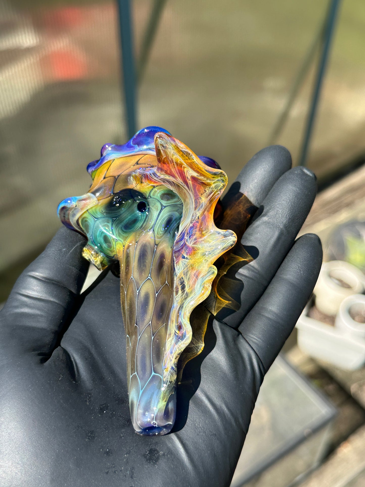 fume on cobalt scale pattern functional dry conch