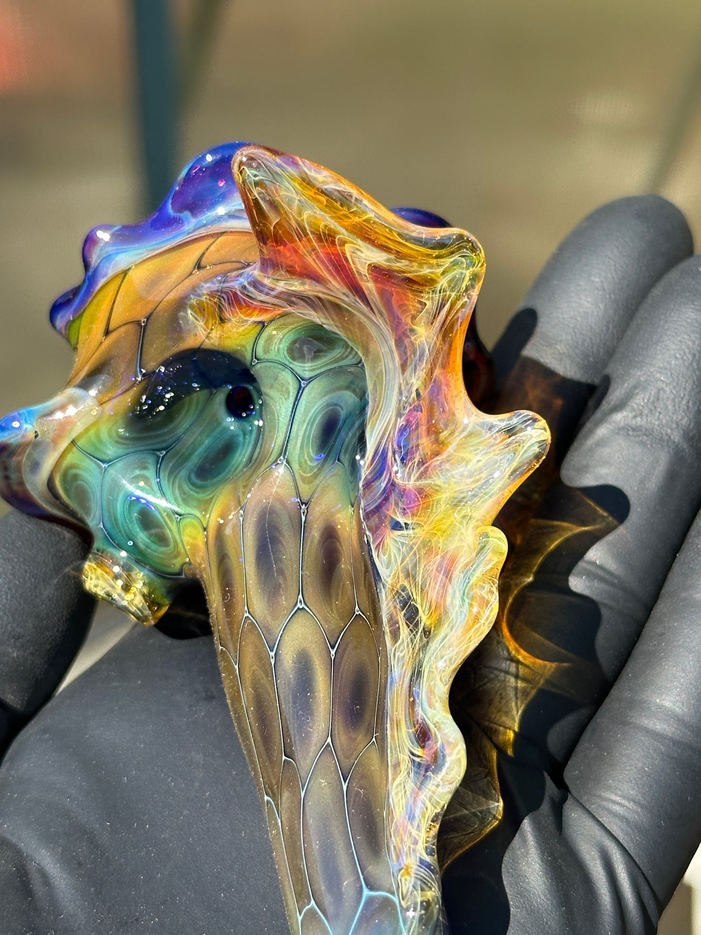 fume on cobalt scale pattern functional dry conch