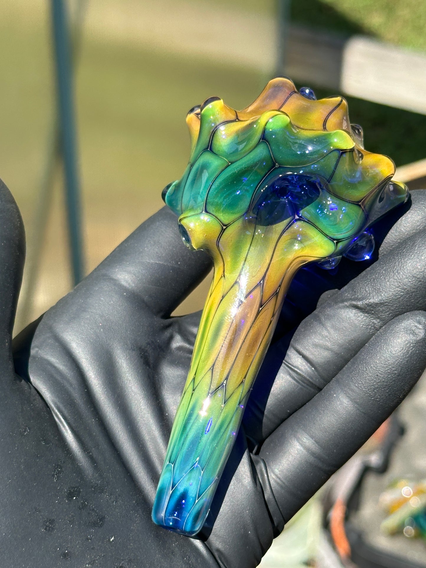 Fume on cobalt scale pattern dry function conch