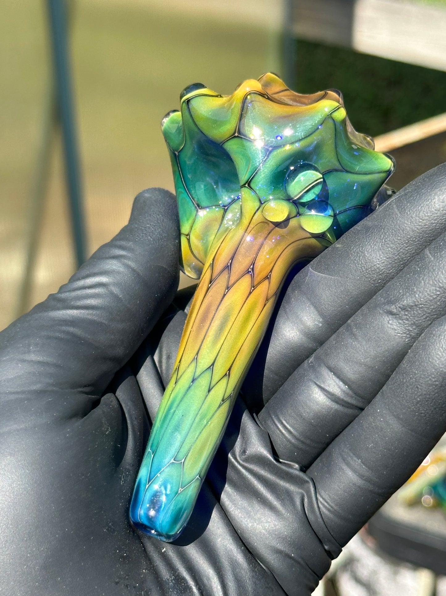 Fume on cobalt scale pattern dry function conch