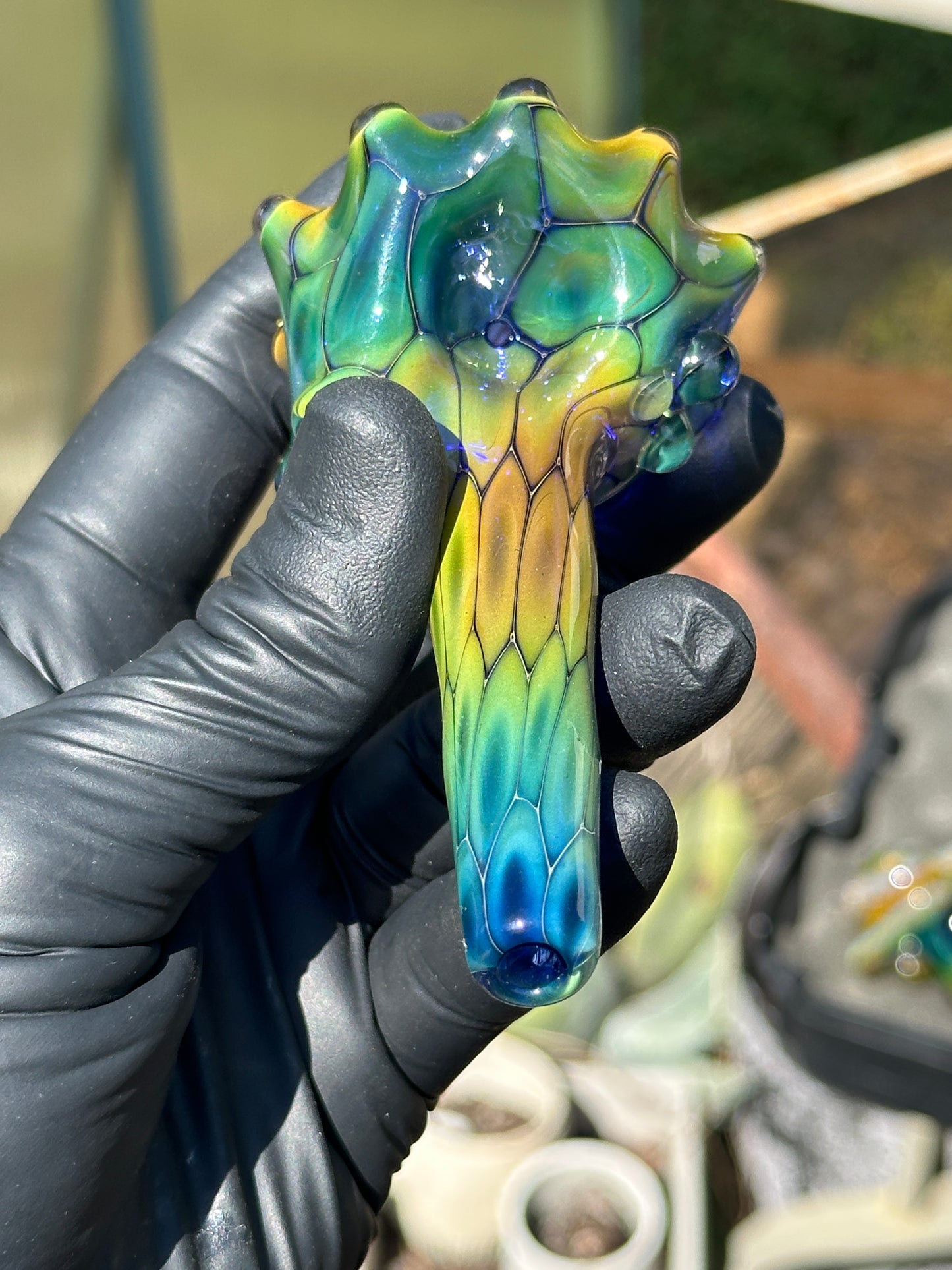 Fume on cobalt scale pattern dry function conch