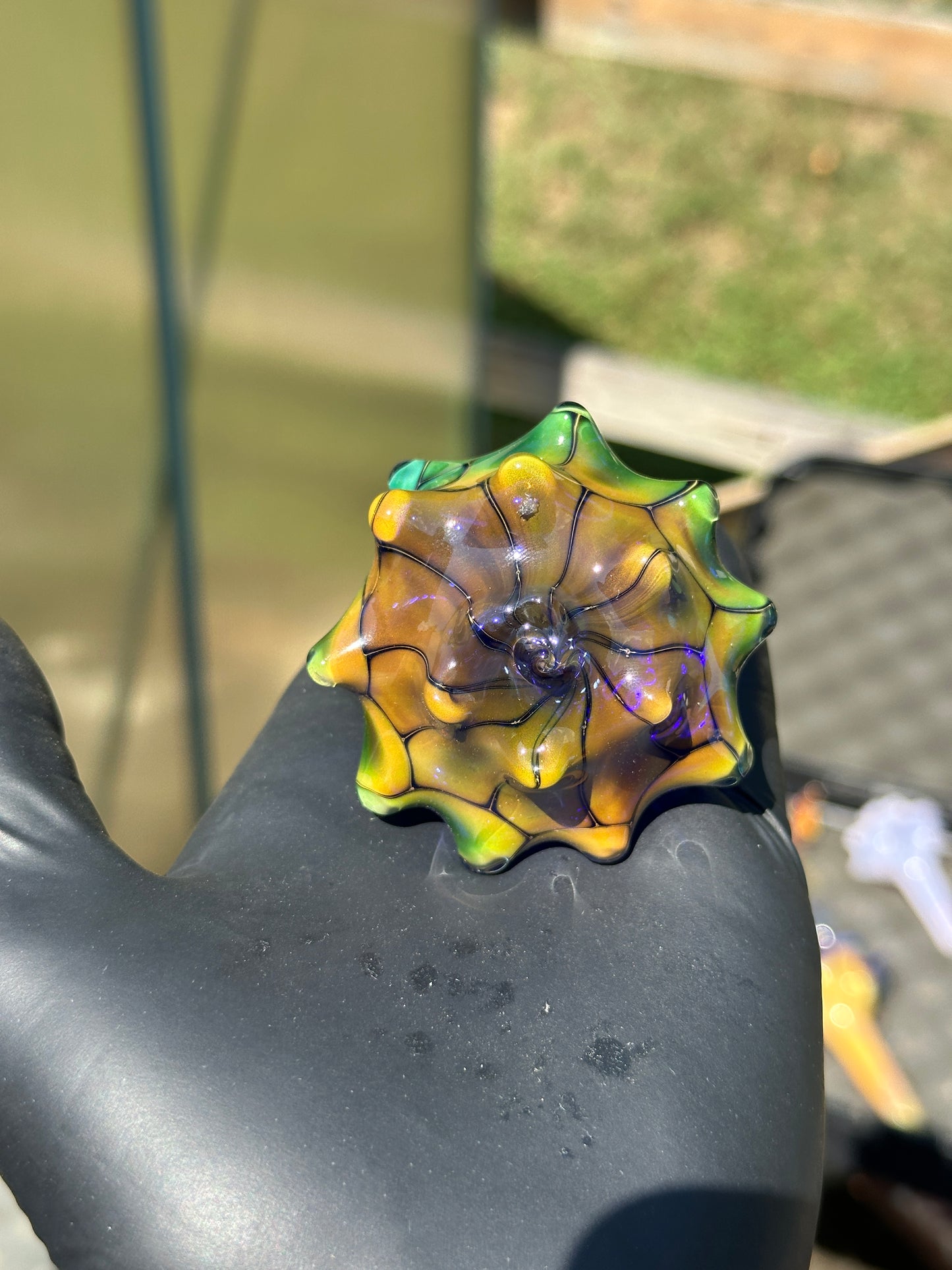 Fume on cobalt scale pattern dry function conch