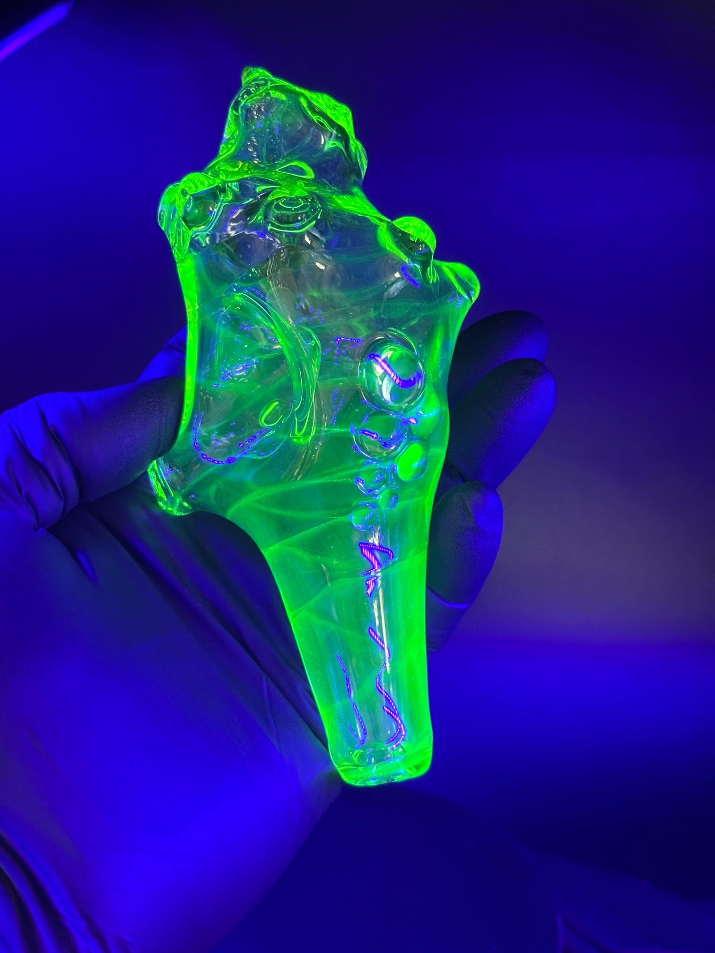 UV reactive dry seashell functional sculpture
